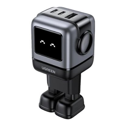 Imagem de Carregador de Tomada Ugreen USB + 2 Portas Type-C Robot Fast Charger 65W Preto