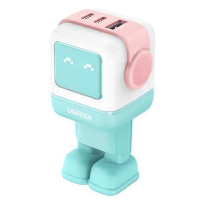 Imagem de Carregador de Tomada Ugreen USB + 2 Portas Type-C Robot Fast Charger 65W Multicolor