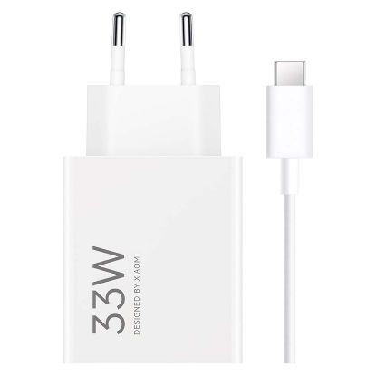 Imagem de Carregador de Tomada Xiaomi HyperCharge Combo USB 33W Branco c/ Cabo Type-C