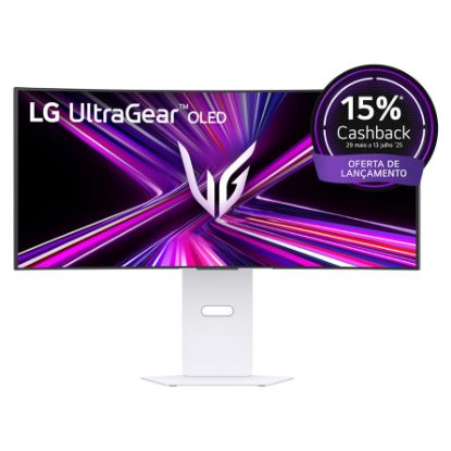 Imagem de Monitor LG 34" UltraGear 34GX90SA-W OLED WQHD 21:9 Curvo 240Hz G-Sync HDR400 (0.03ms) Branco