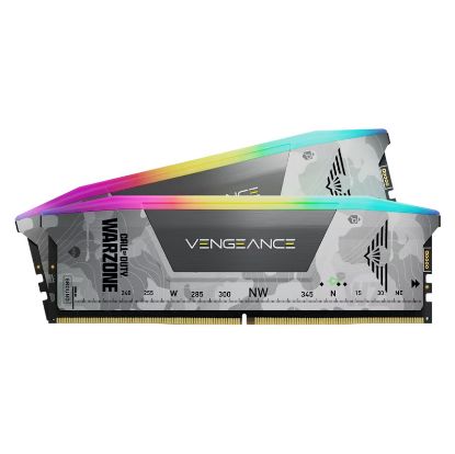 Imagem de Dimm DDR5 Pack 2x 16GB (32GB) Corsair CL30 6000Mhz Vengeance RGB Cinza (Warzone Edition)