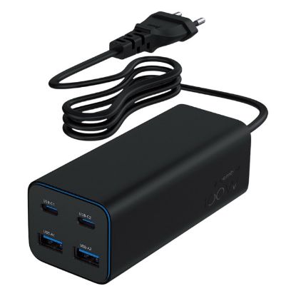 Imagem de Carregador de Tomada Gembird PowerDelivery 2 Porta USB + 2 Portas Type-C 100W Preto
