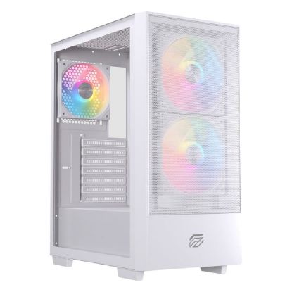 Imagem de Caixa Einarex Pulse P100 Branca RGB (ATX) (Vidro Temperado)