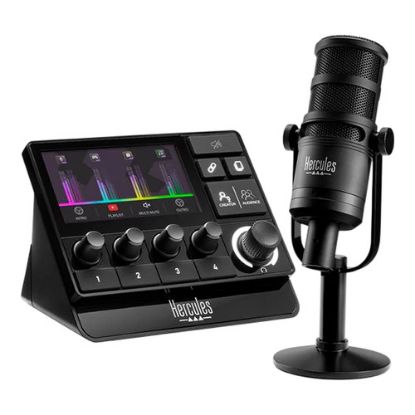 Imagem de Stream Deck Hercules Essentials XLR Kit Preto c/ Microfone e Controlador