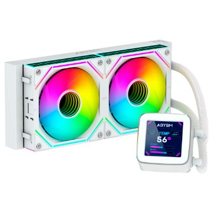 Imagem de Cooler CPU Cooler Abysm Oceanic LCD 240 ARGB Liquid Branco