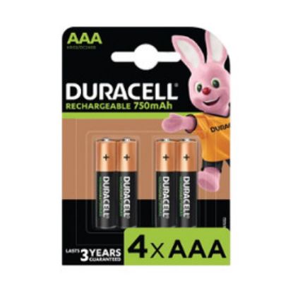 Imagem de Pack4 Pilhas Duracell Recarregáveis 750mAh HR3 1.2V AAA
