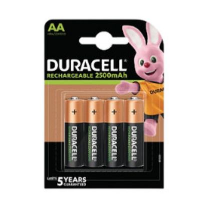 Imagem de Pack4 Pilhas Duracell Recarregáveis 2500mAh HR6 1.2V AA