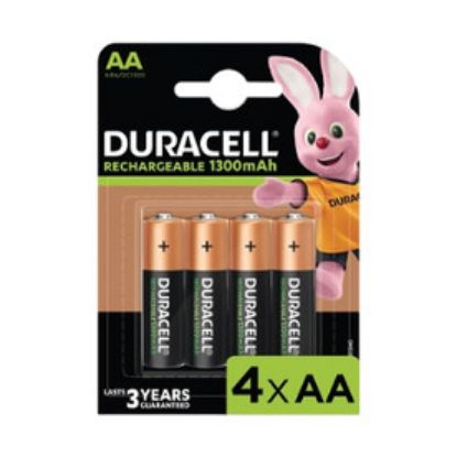 Imagem de Pack4 Pilhas Duracell Recarregáveis 1300mAh HR6 1.2V AA
