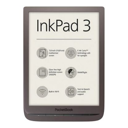 Imagem de E-Book Reader PocketBook Inkpad 3 7.8" 8GB Wi-Fi Castanho
