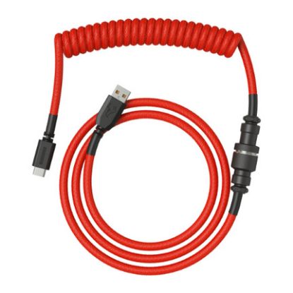 Imagem de Cabo Coiled USB2.0 p/ Type-C Glorious Vermelho - 1.3Mtr