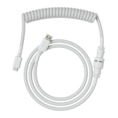 Imagem de Cabo Coiled USB2.0 p/ Type-C Glorious Branco - 1.3Mtr