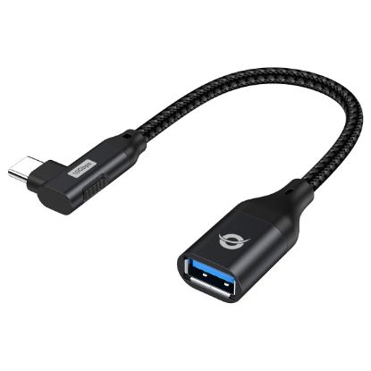 Imagem de Cabo Adaptador Type-C 90º p/ USB3.2 M/F Conceptronic Preto - 20cm