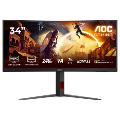Imagem de Monitor AOC Gaming 34" CU34G4Z VA WQHD 21:9 Curvo 240Hz HDR 400 (0.5ms)