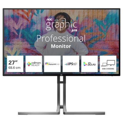 Imagem de Monitor AOC Graphic Pro 27" U27U3CV Nano IPS 4K 16:9 60Hz Adaptive-Sync HDR 400 (4ms)