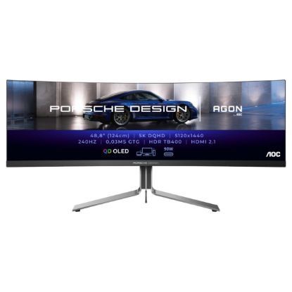 Imagem de Monitor AGON PRO (by AOC) 49" Porsche Design QD-LED DQHD 32:9 Curvo 240Hz HDR400 (0.03ms)