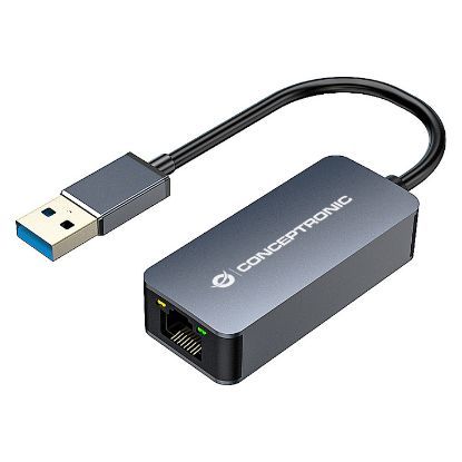 Imagem de Adaptador de Rede USB3.0 p/ RJ45 Gigabit Conceptronic ABBY12G Cinza