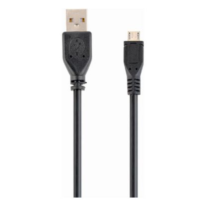 Imagem de Cabo MicroUSB p/ USB2.0 Gembird Preto - 1Mtr