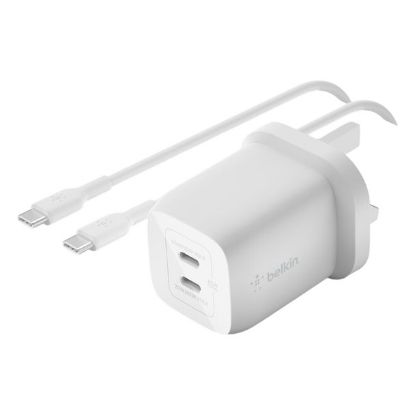 Imagem de Carregador de Tomada Belkin BoostCharge Pro 2 Portas Type-C 65W Branco + Cabo Type-C
