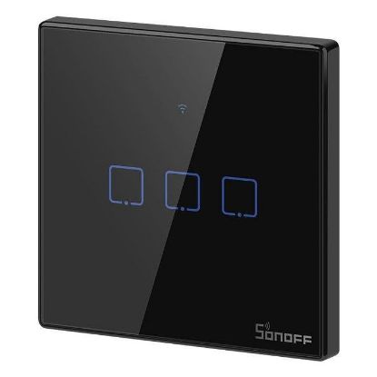 Imagem de Interruptor de Parede Táctil Sonoff T3EU3C-TX Smart Triplo Preto
