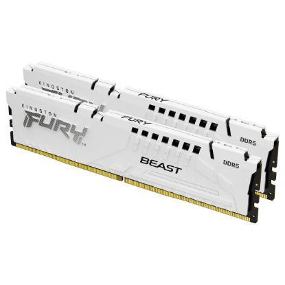 Imagem de Dimm DDR5 Pack 2x 32GB (64GB) Kingston CL32 EXPO 6400MT/s 2Rx8 Fury Beast Branca