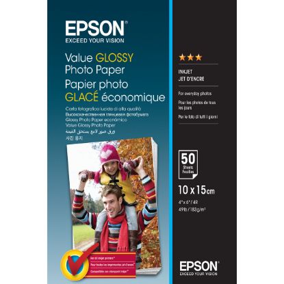 Imagem de Papel Fotográfico Epson Value Glossy (50 Folhas - 10 x 15 cm)