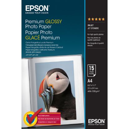Imagem de Papel Fotográfico Epson Premium Glossy (15 Folhas - A4)