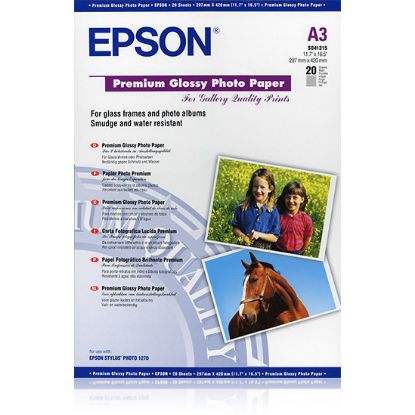 Imagem de Papel Fotográfico Epson Brilhante Premium (20 Folhas - A3)