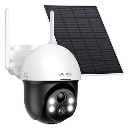 Imagem de Câmara de Vigilância Exterior Dekco DC9L 2K WiFi Branco c/ Painel Solar