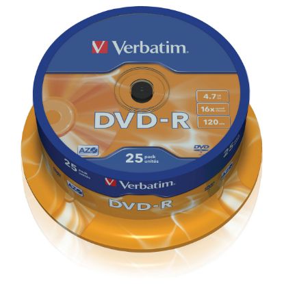 Imagem de DVD-R 16x Verbatim 4.7Gb Pack25 Prateado Matt