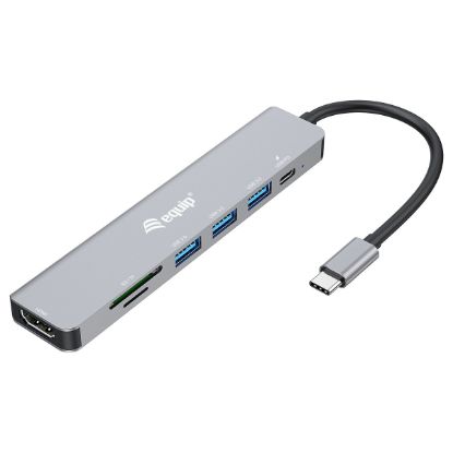 Imagem de Docking Station Equip Type-C Multiport 7-em-1 100W Cinza