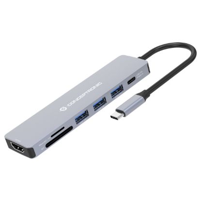 Imagem de Docking Station Conceptronic Type-C Multiport 7-em-1 DONN19G 100W Cinza