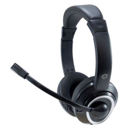 Imagem de Headset Conceptronic Polona Jack 3.5mm + Adaptador 2x3.5mm Preto