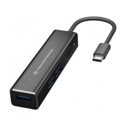 Imagem de Hub Type-C 3 Portas USB3.0 + Leitor Cartões Conceptronic DONN08B Preto