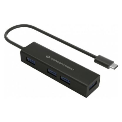 Imagem de Hub Type-C 4 Portas USB3.2 Conceptronic Preto