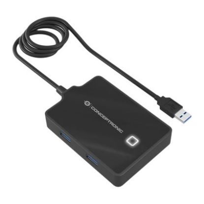 Imagem de Hub USB3.0 4 Portas + Audio Conceptronic Hubbies Preto