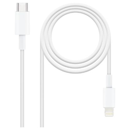 Imagem de Cabo Lightning p/ USB Type-C NanoCable Branco - 1Mtr