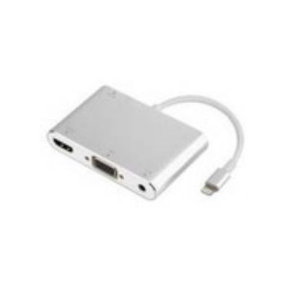 Imagem de Cabo Adaptador Lightning p/ HDMI + VGA M/F/F + Audio OEM