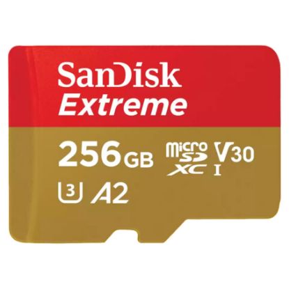 Imagem de MicroSD SanDisk Extreme UHS-I 256GB Class10 (U3) A2 130/190MB/s + AdaptadorSD