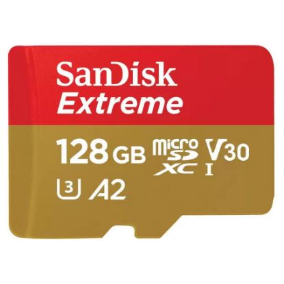 Imagem de MicroSD SanDisk Extreme UHS-I 128GB Class10 (U3) A2 90/190MB/s + AdaptadorSD