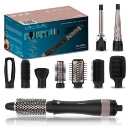 Imagem de Escova Modeladora de Cabelo Cecotec Bamba CeramicCare 10-em-1 Preto