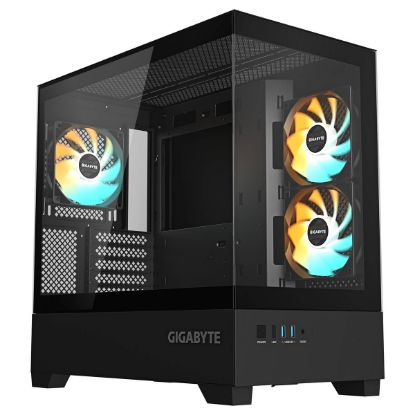 Imagem de Caixa Gigabyte AORUS C201 ARGB Preta (Micro-ATX) (Vidro Temperado)