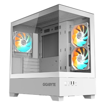 Imagem de Caixa Gigabyte AORUS C201 ARGB Branca (Micro-ATX) (Vidro Temperado)