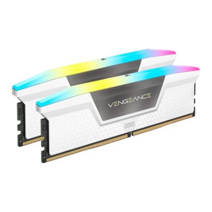 Imagem de Dimm DDR5 Pack 2x 32GB (64GB) Corsair CL30 EXPO 6000Mhz Vengeance RGB Branca