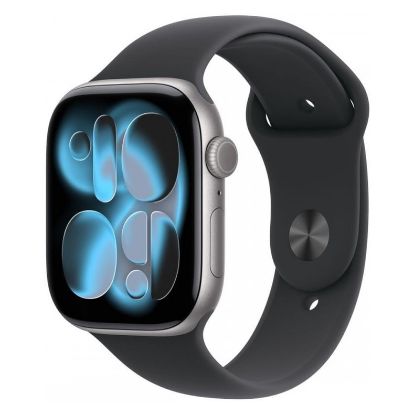 Imagem de Apple Watch Series 11 GPS Alumínio Cinzento Sideral | Bracelete Desportiva Preta - M/L (46mm)