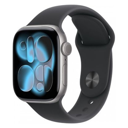 Imagem de Apple Watch Series 11 GPS Alumínio Cinzento Sideral | Bracelete Desportiva Preta - S/M (42mm)