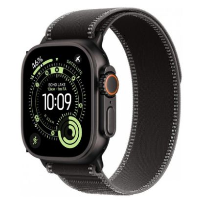 Imagem de Apple Watch Ultra 3 GPS + Cellular Titânio Preto | Bracelete Loop Trail Preto/Carvão - M/L (49mm)