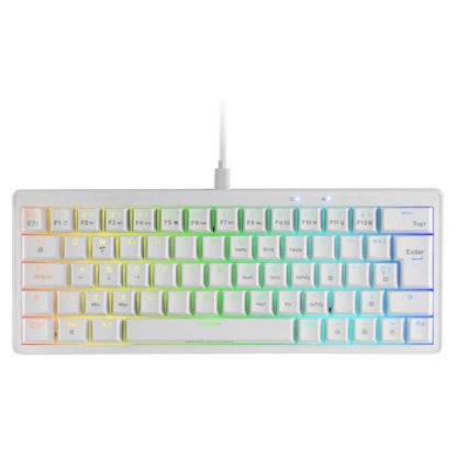 Imagem de Teclado Mars Gaming MKMINIPRO 60% Mecânico RGB Branco - Switch Linear (PT)