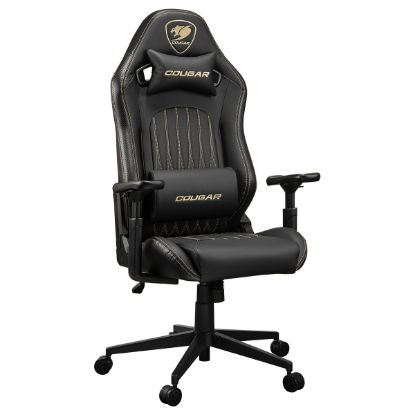 Imagem de Cadeira Gaming Cougar Explore Royal Preta/Dourada