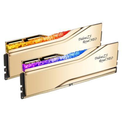 Imagem de Dimm DDR5 Pack 2x 16GB (32GB) G.Skill CL38 EXPO 8000Mhz Trident Neo Z5 Royal RGB Dourado