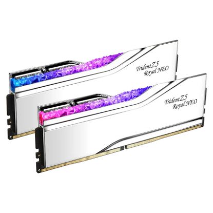 Imagem de Dimm DDR5 Pack 2x 16GB (32GB) G.Skill CL28 6000Mhz Trident Neo Z5 Royal RGB Prateado